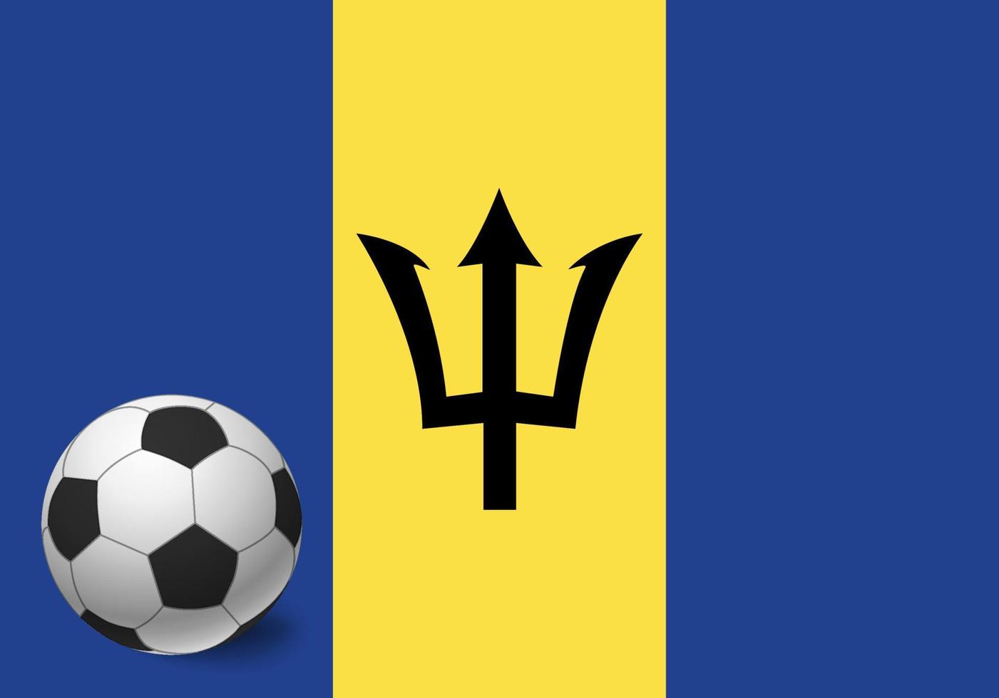 Barbados flag and soccer ball vector