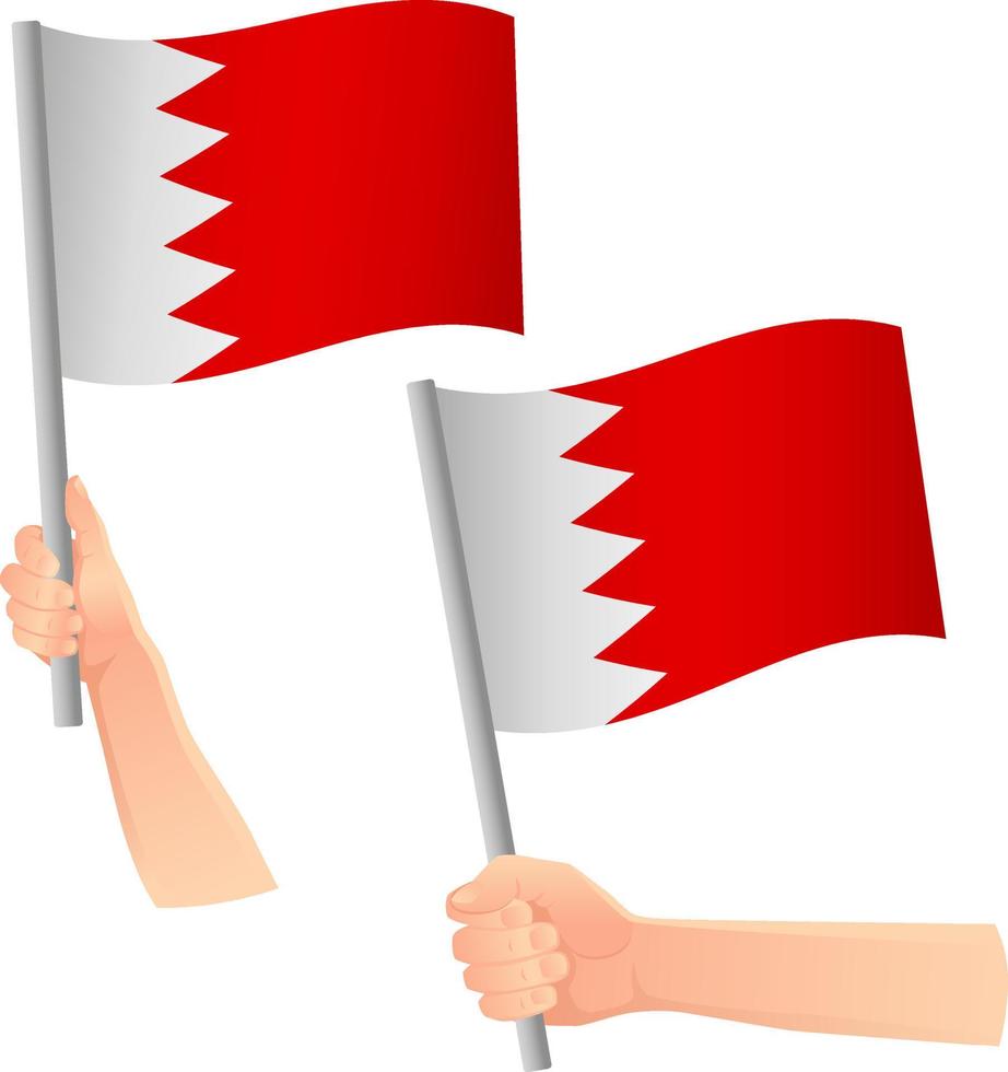 Bahrain flag in hand icon vector