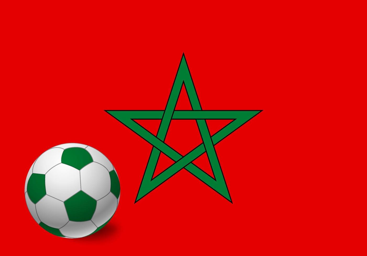 Morocco flag and soccer ball vector