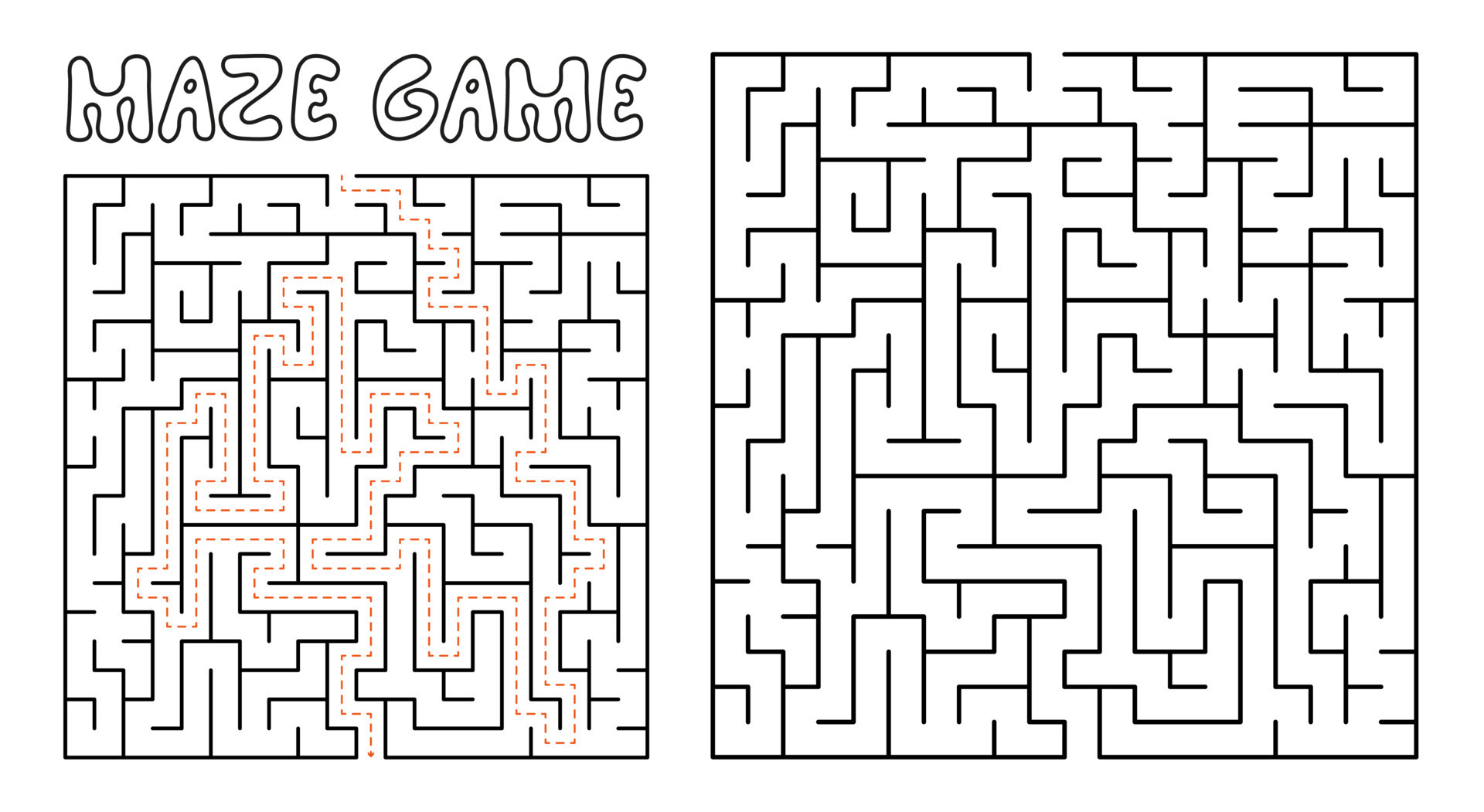 Maze game for kids Complex Maze puzzle with solution 8721978 Vector Maze game for kids Complex Maze puzzle with solution 8721978 Vector