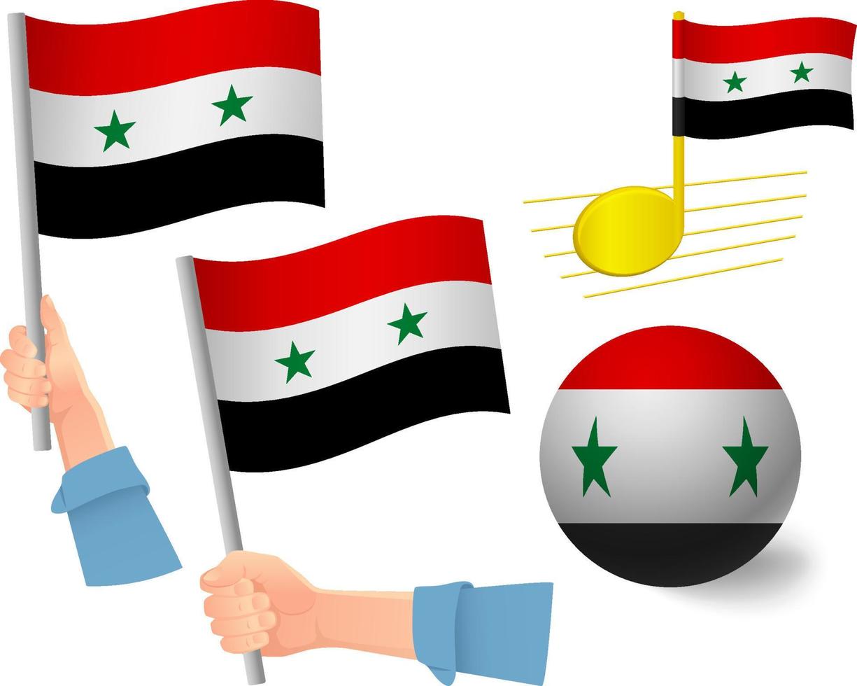 syria flag icon set vector