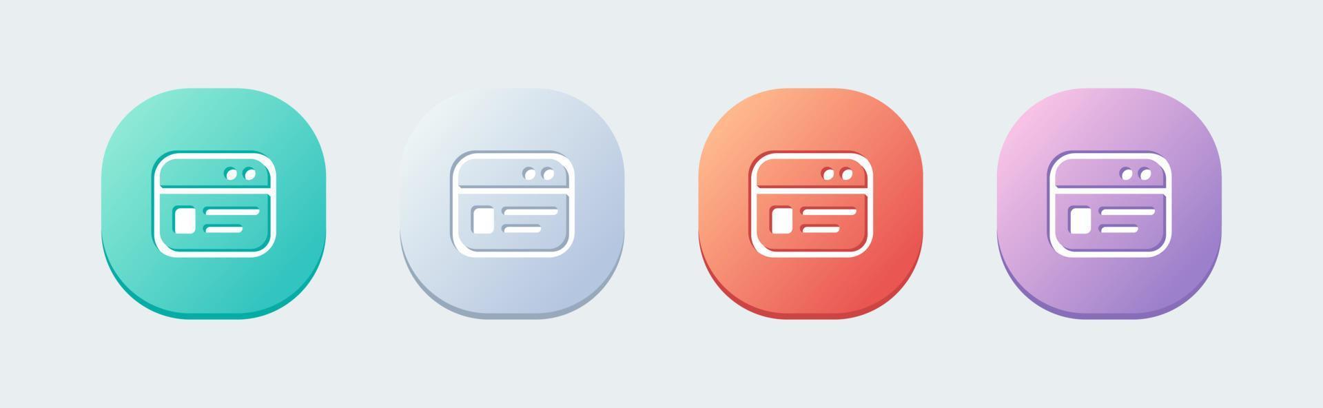 Browser line icon in flat design style. Webpage vector symbol for website interface.