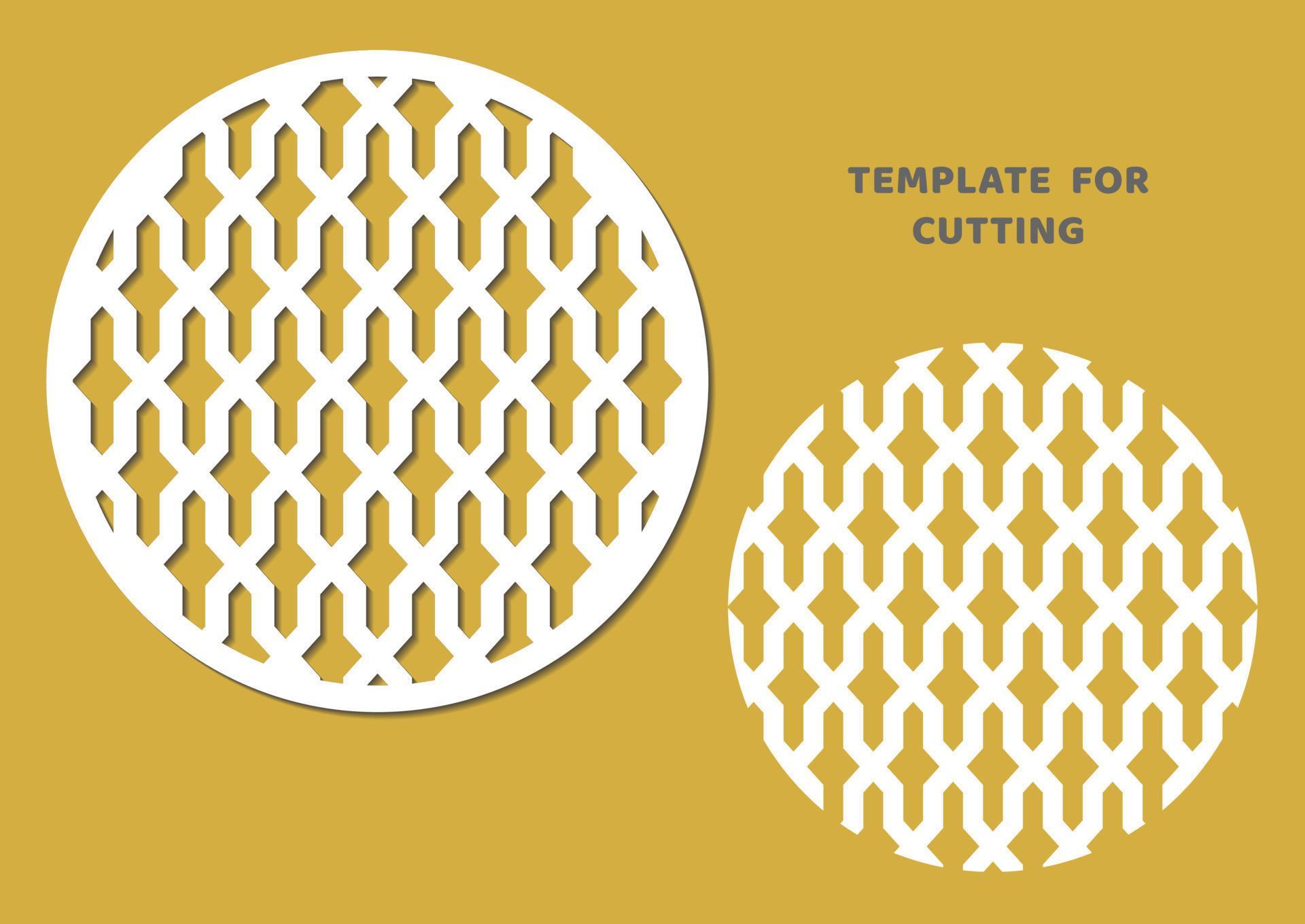 Template for laser cutting, wood carving, paper cut. Circle pattern for