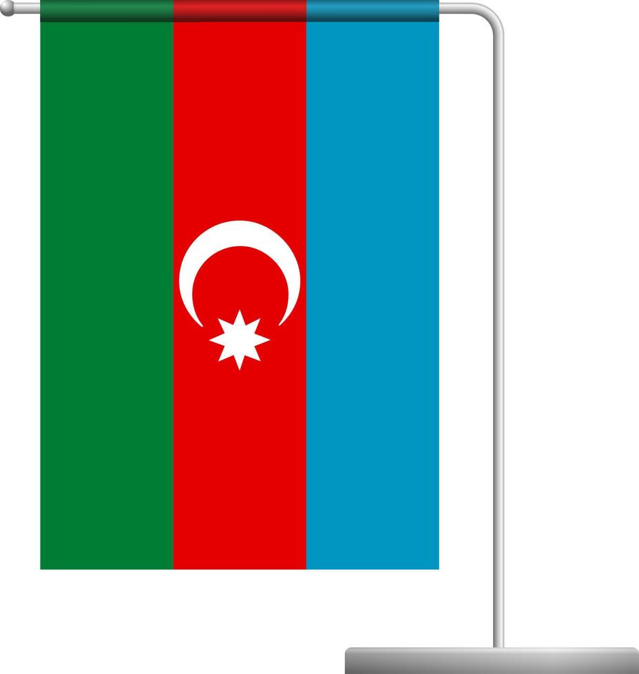 Azerbaijan flag on pole icon vector