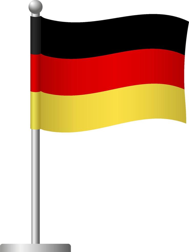 bandera de alemania en el icono del poste vector