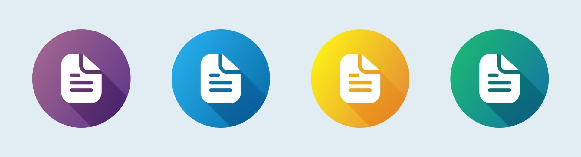 Document solid icon in flat design style. Folded written paper vector icon.