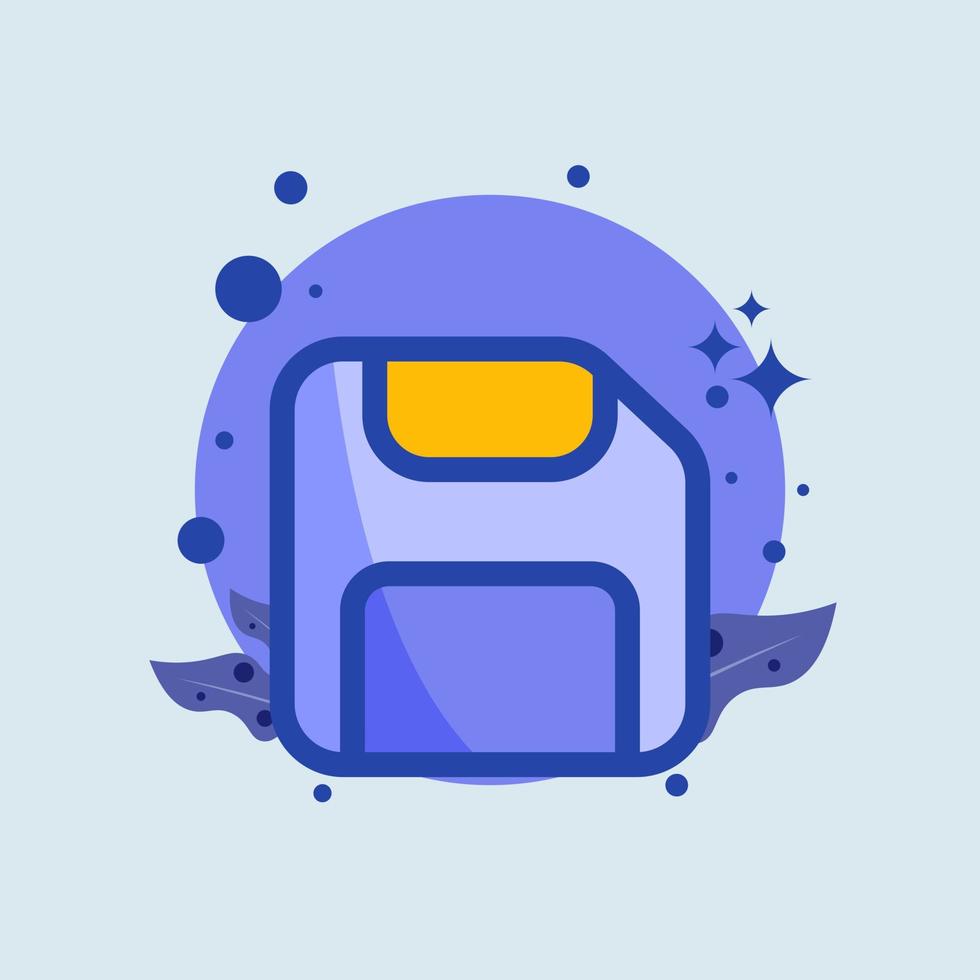 Disk flat illustration. Floppy disk vector sign for storage.