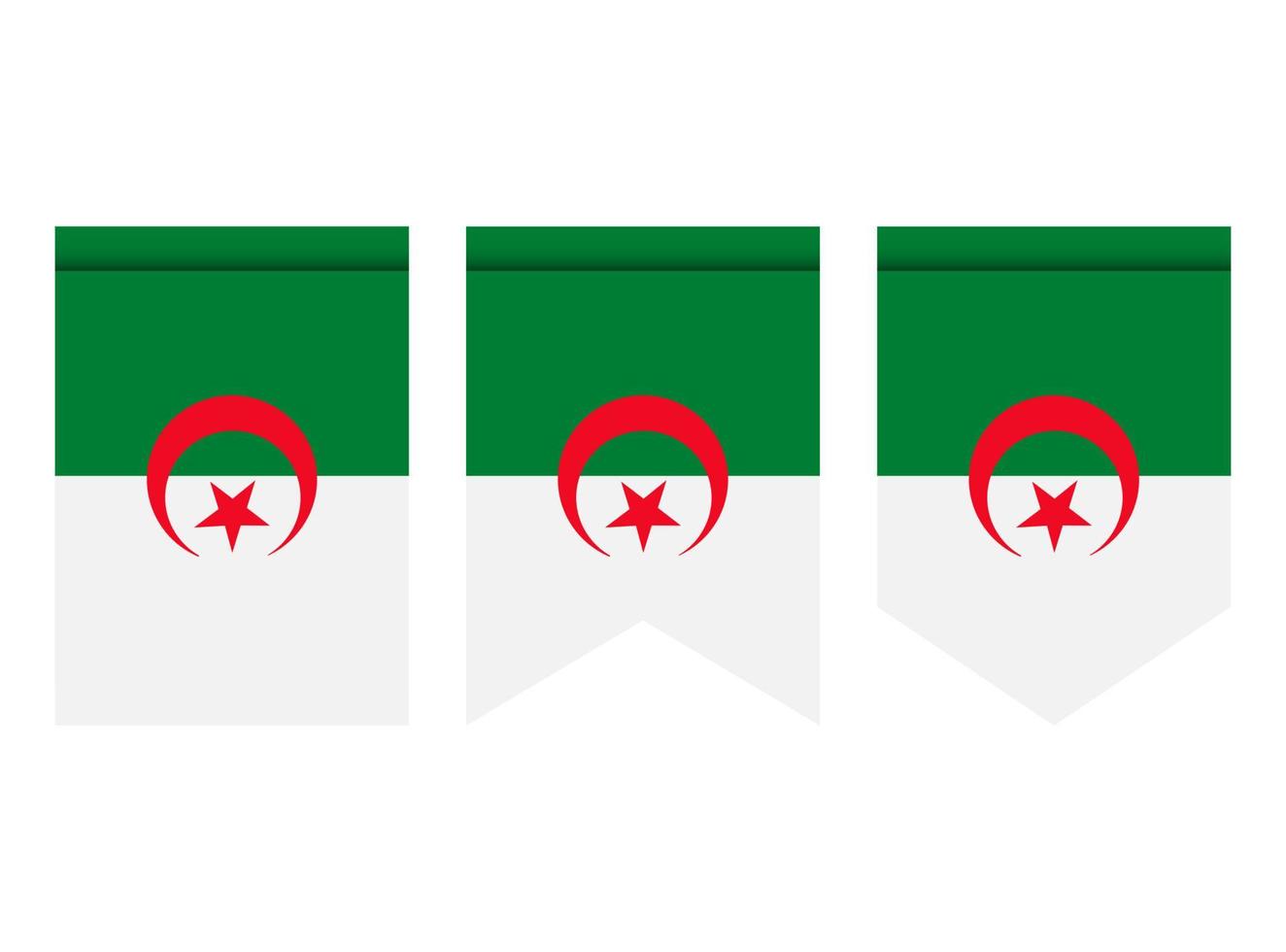 Algeria flag or pennant isolated on white background. Pennant flag icon. vector