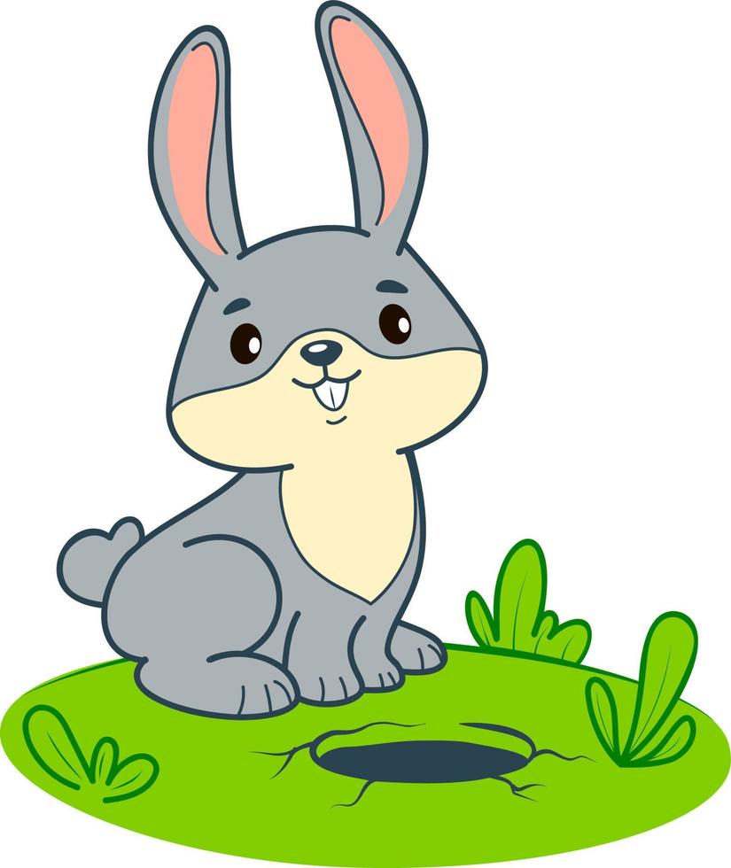 Cute rabbit cartoon vector