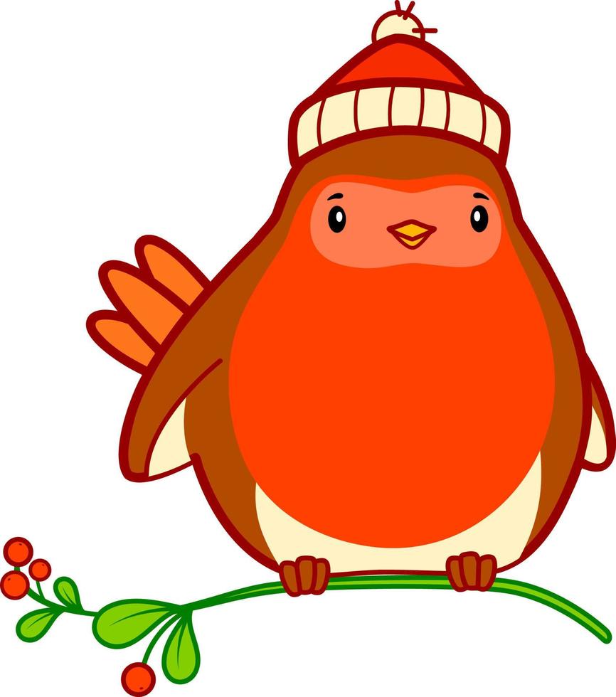 imágenes prediseñadas de dibujos animados de navidad. vector de imágenes prediseñadas de pájaro de navidad