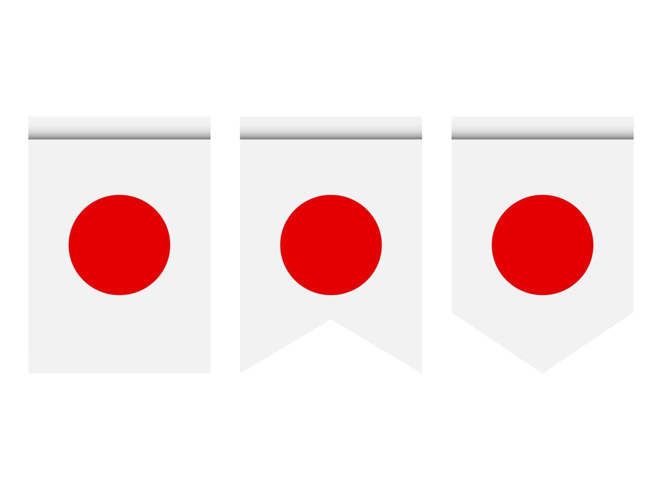 Japan flag or pennant isolated on white background. Pennant flag icon. vector