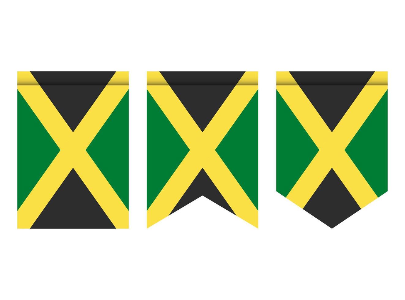 Jamaica flag or pennant isolated on white background. Pennant flag icon. vector