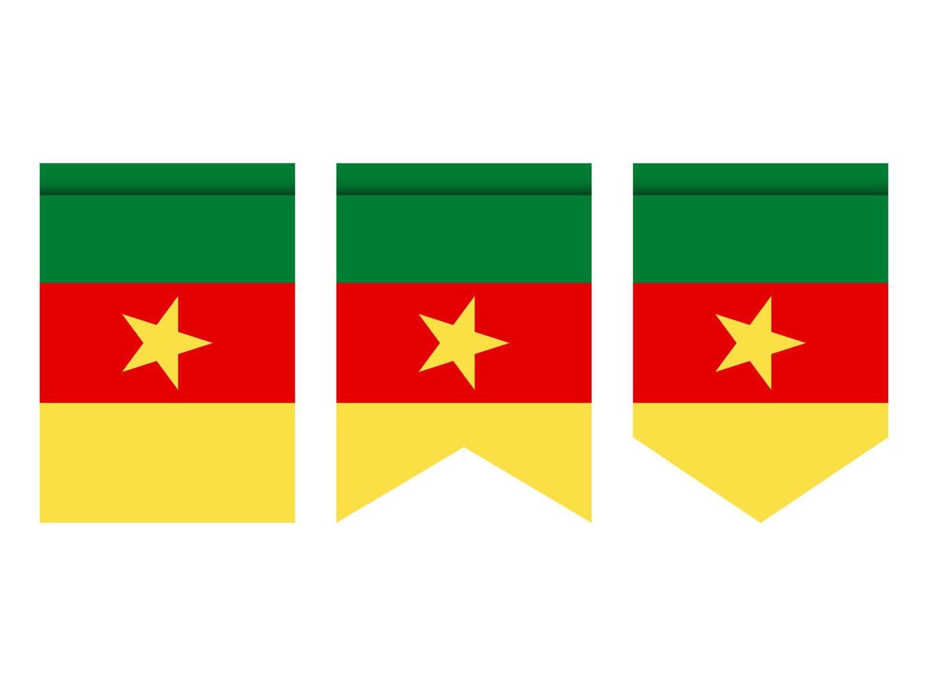 Camerún bandera o banderín aislado sobre fondo blanco. icono de la bandera del banderín. vector