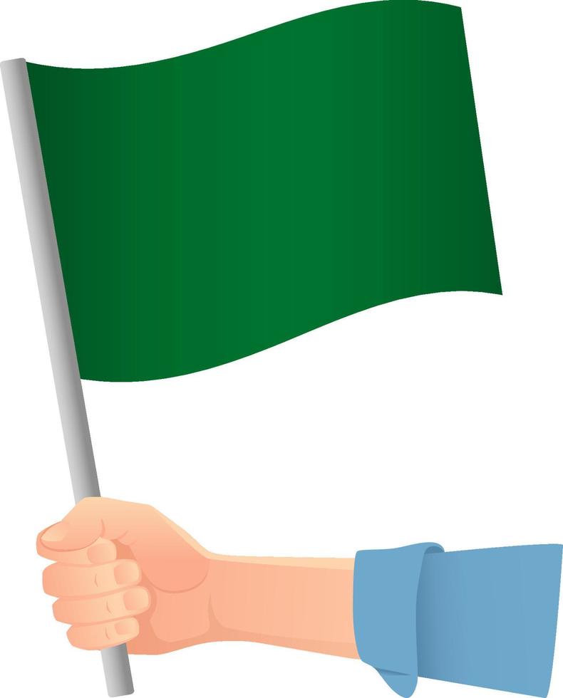 bandera verde en la mano vector