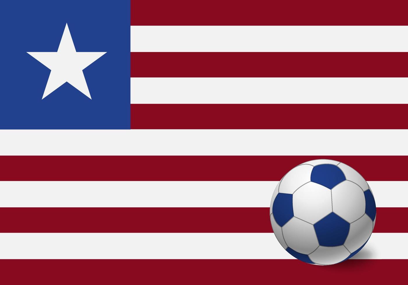 Liberia flag and soccer ball vector
