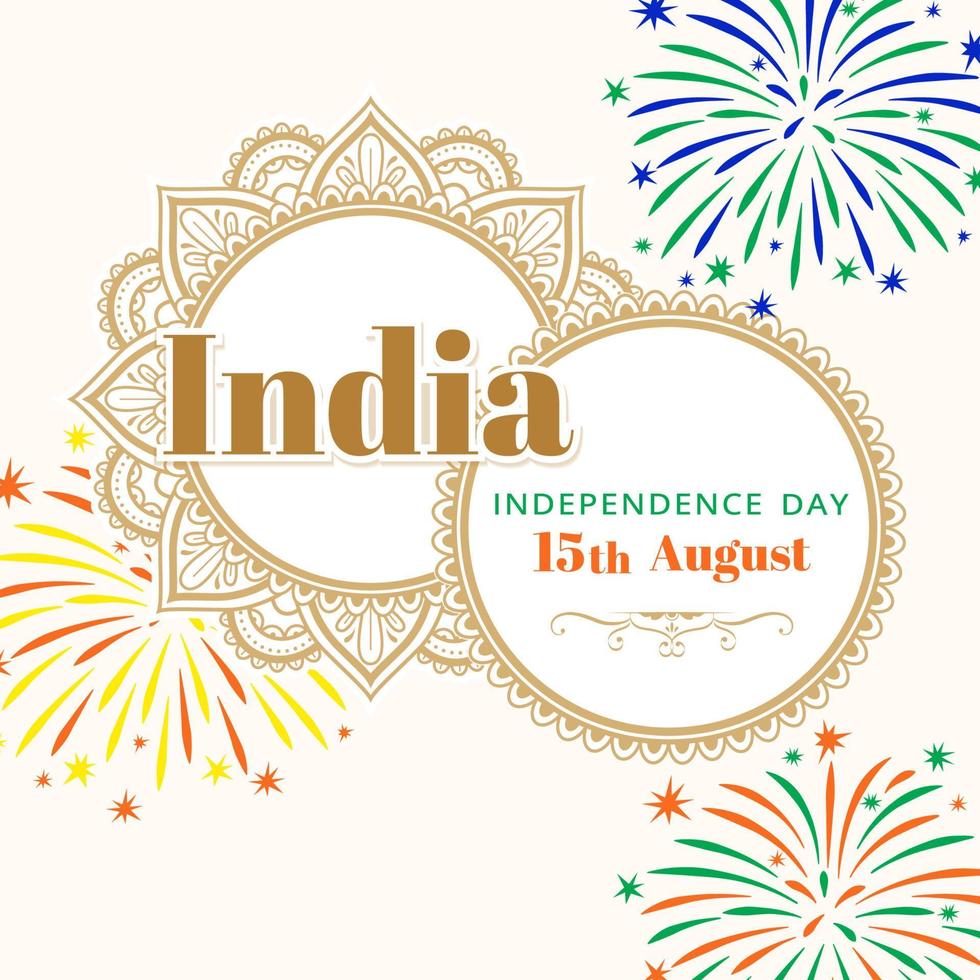 tarjeta del día de la independencia de la india. 15 de agosto vector