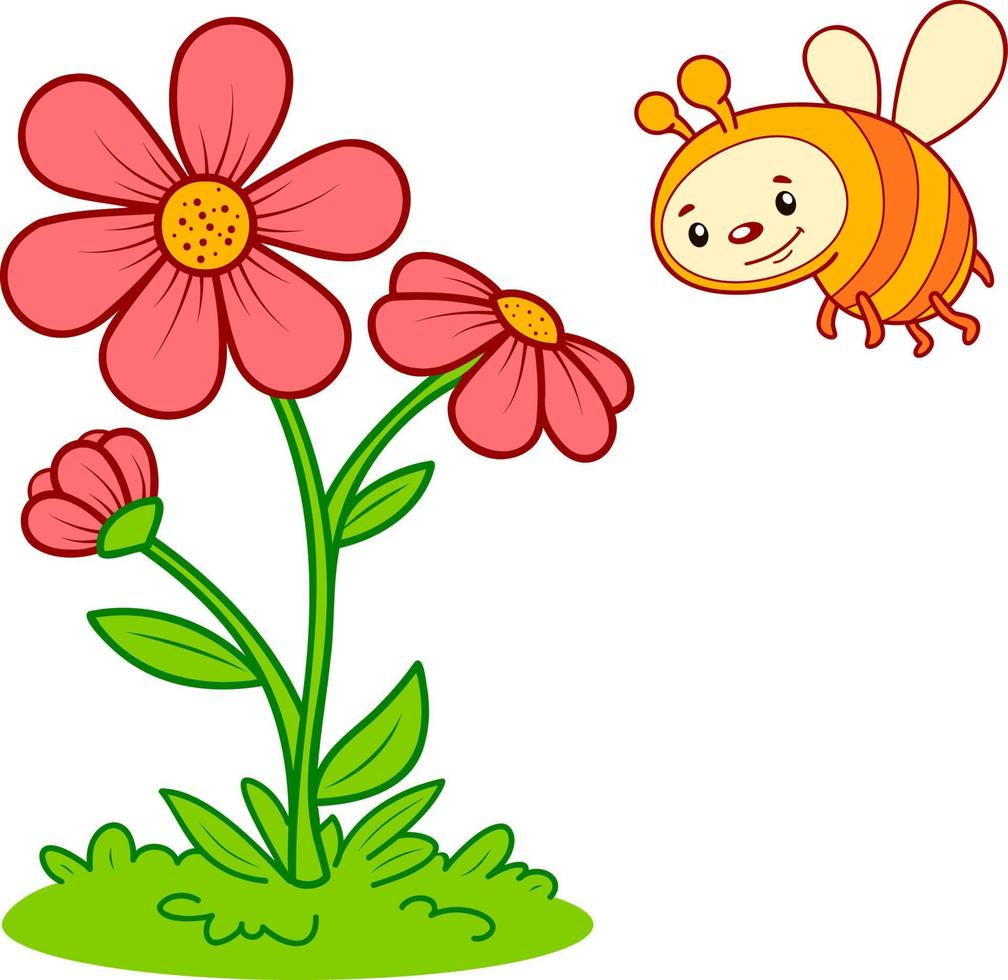 Cute bee cartoon vector