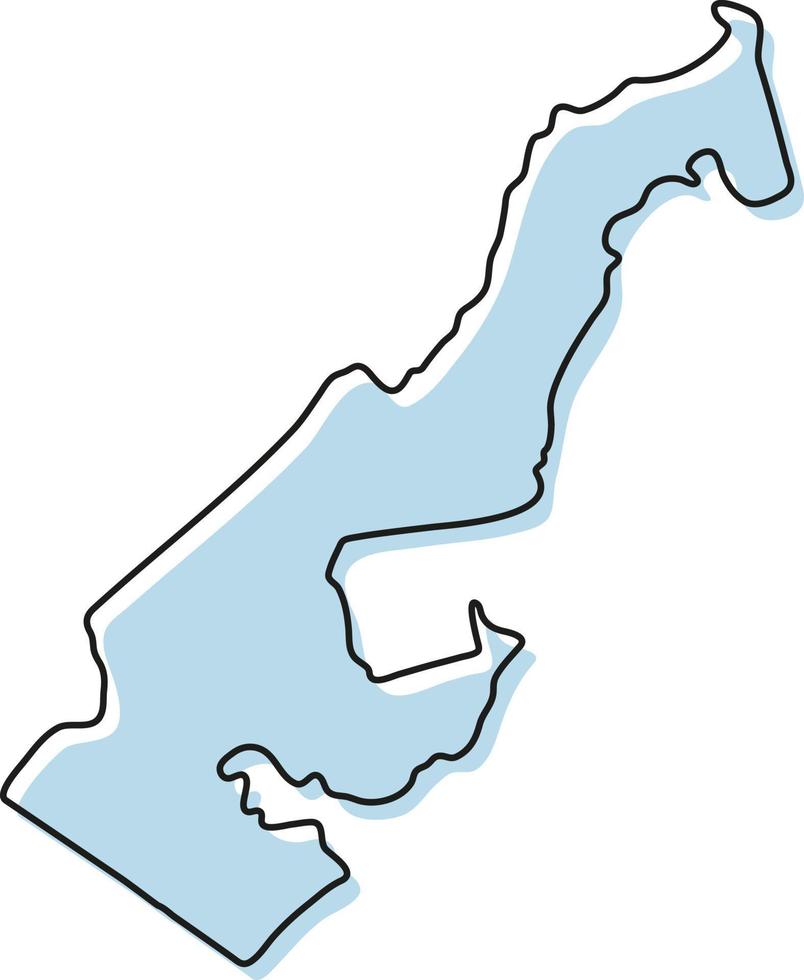 mapa de contorno simple estilizado del icono de mónaco. Croquis azul mapa de Mónaco ilustración vectorial vector