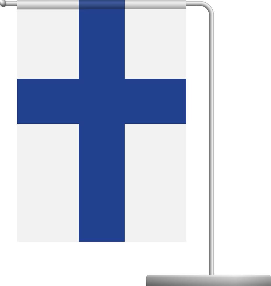 Finland flag on pole icon vector