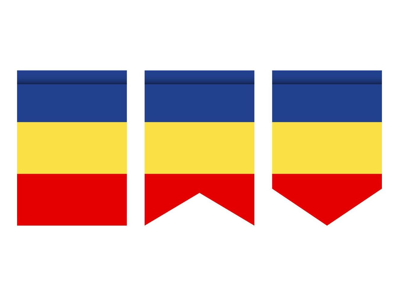 bandera de rumania o banderín aislado sobre fondo blanco. icono de la bandera del banderín. vector