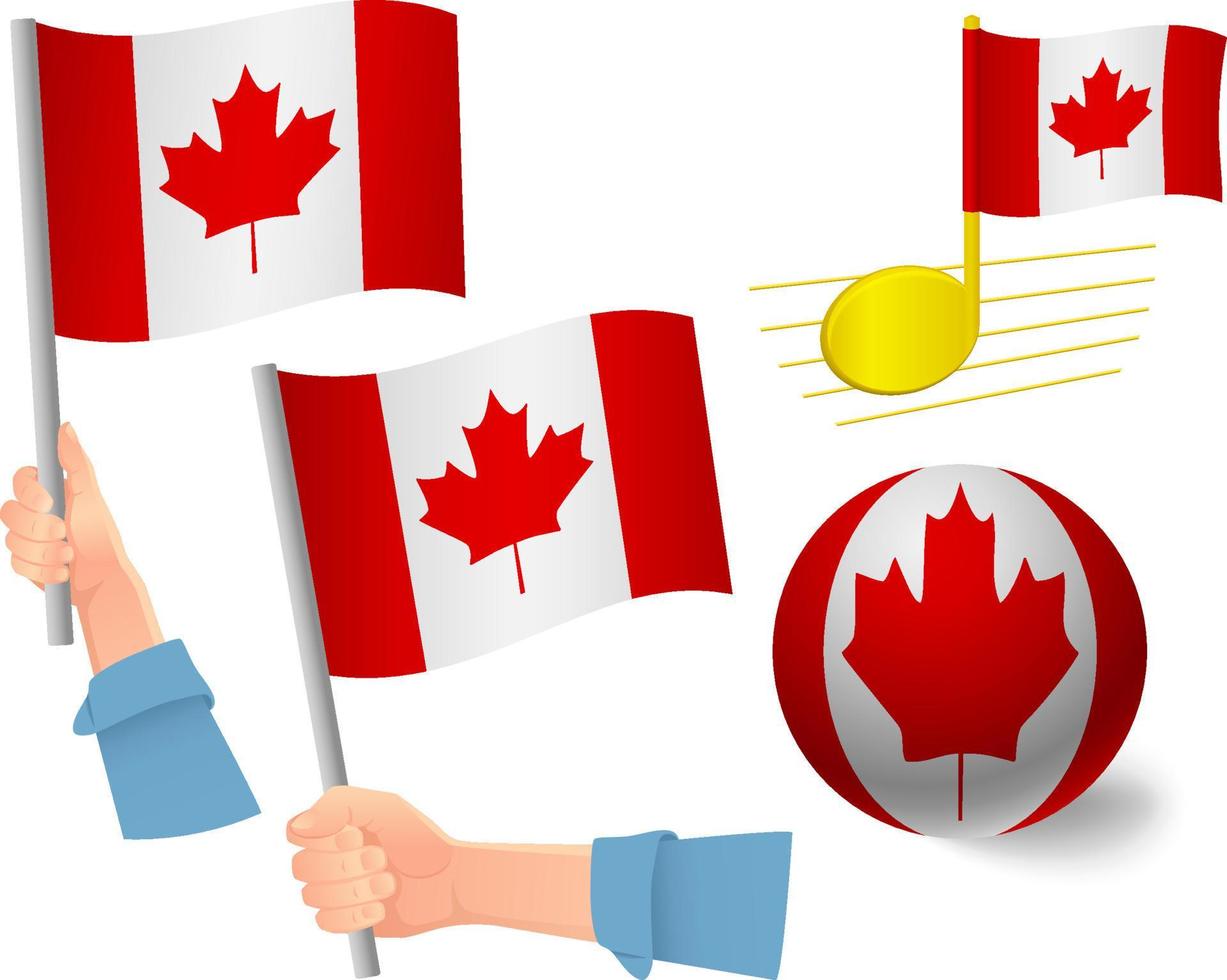 Canada flag icon set vector