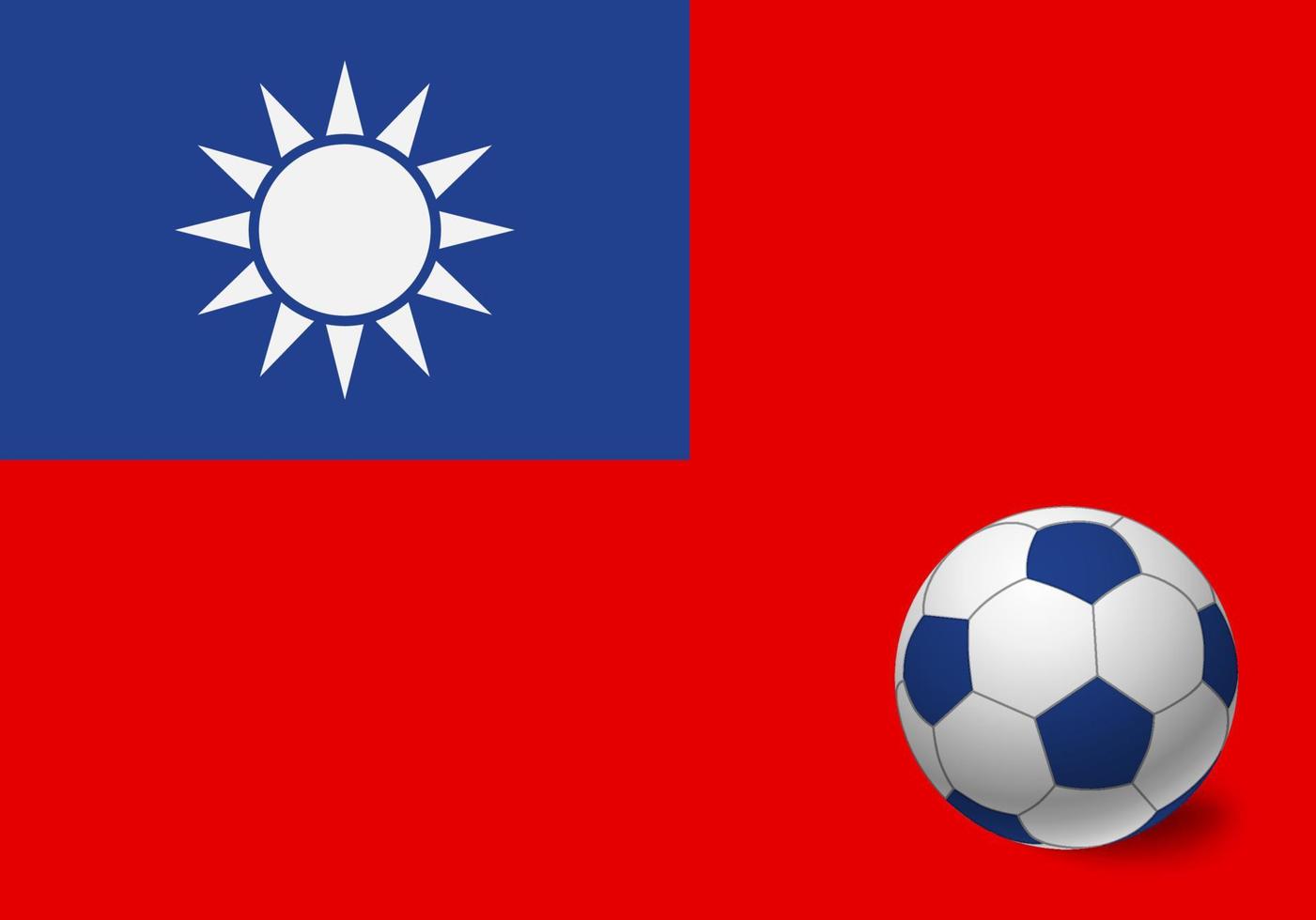 Taiwan flag and soccer ball vector