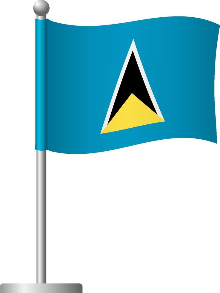 Saint Lucia flag on pole icon vector