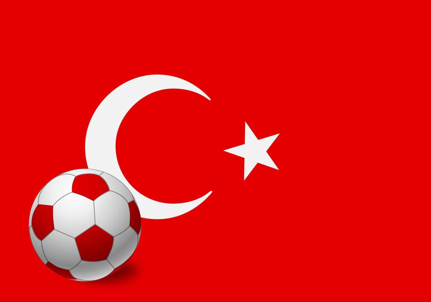 Turkey flag and soccer ball vector