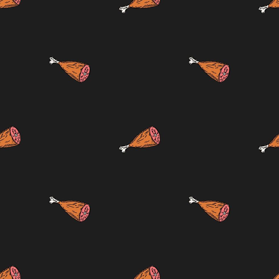 seamless meat pattern. vector doodle illustration with meat icon. pattern with meat