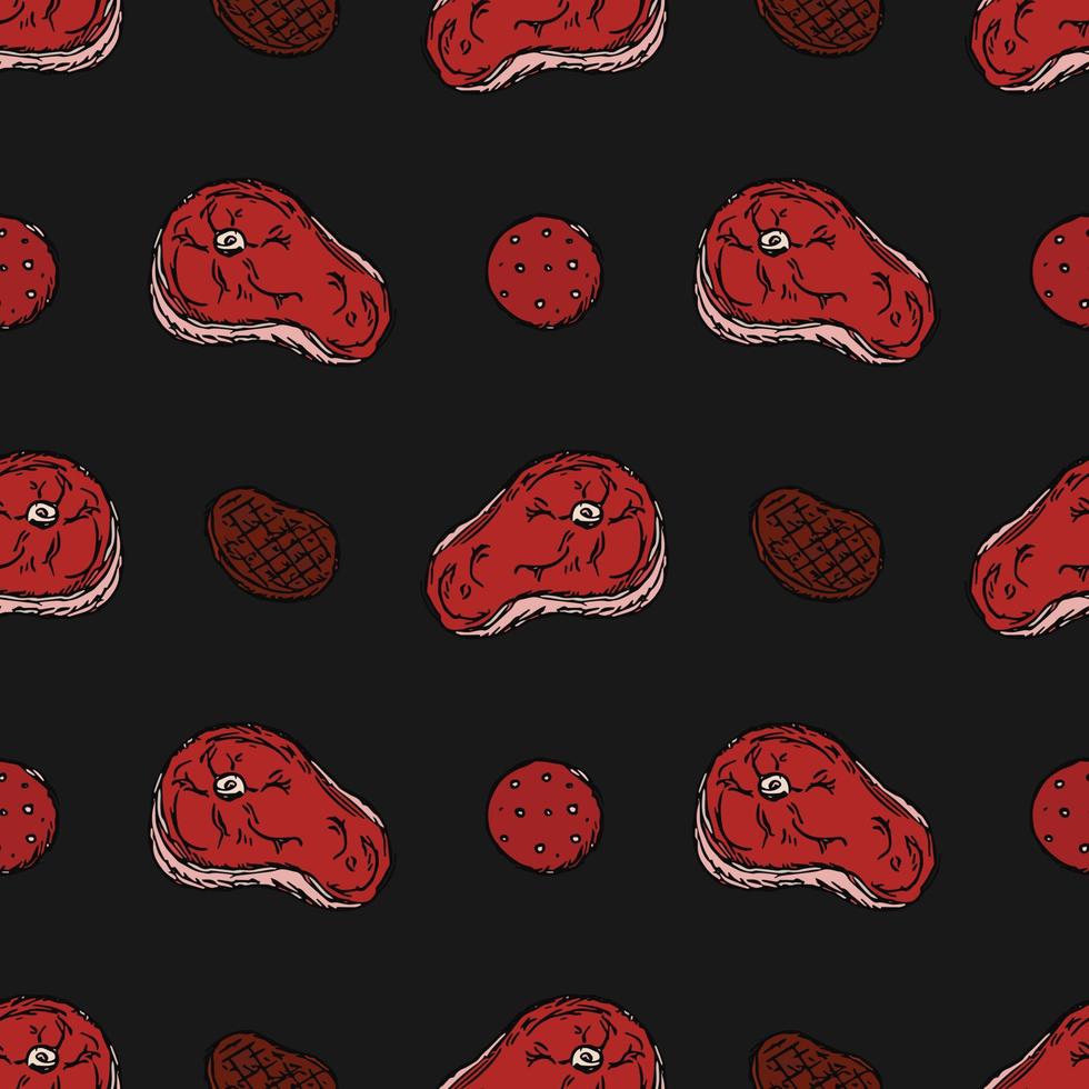 seamless meat pattern vector