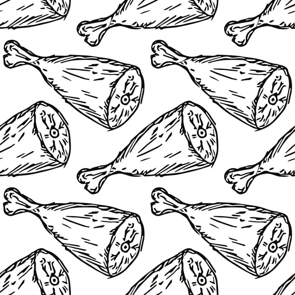 seamless meat pattern vector