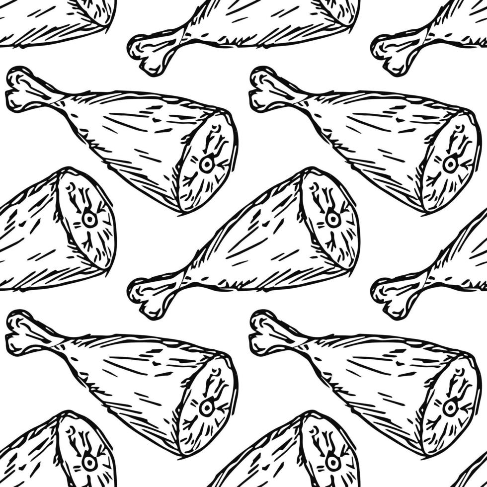 seamless meat pattern vector