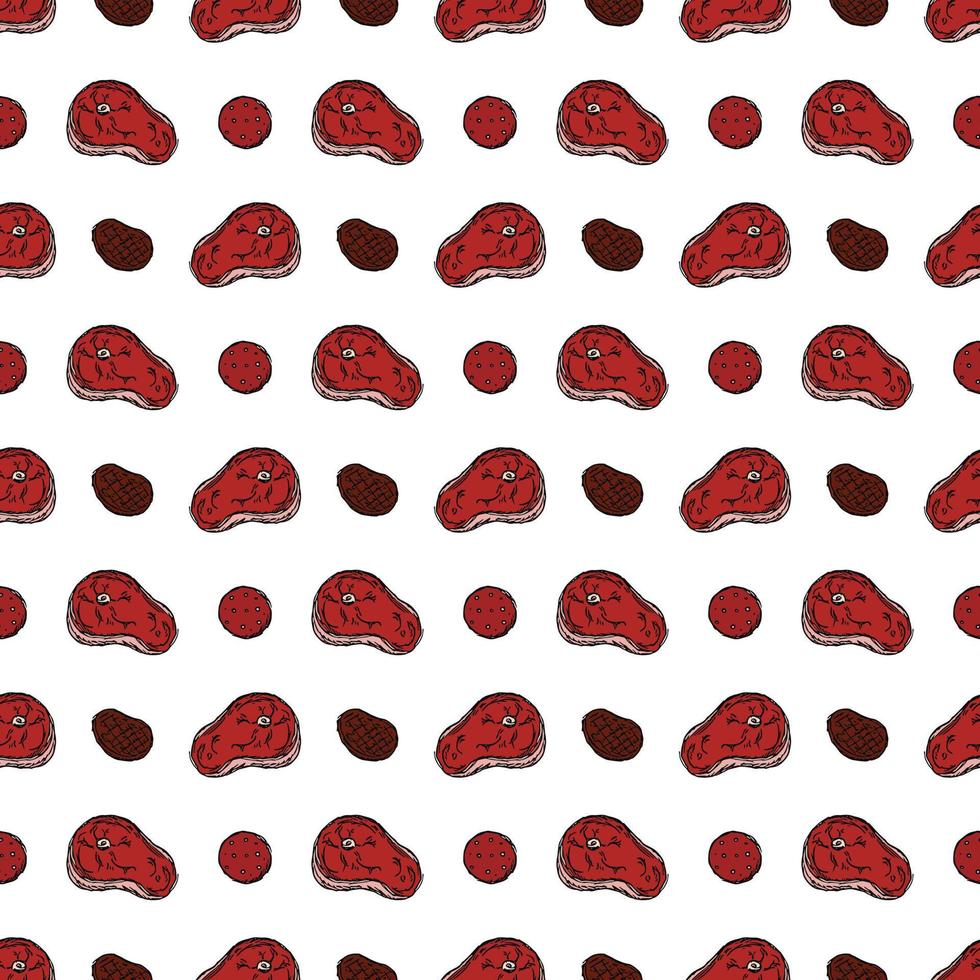 seamless meat pattern vector