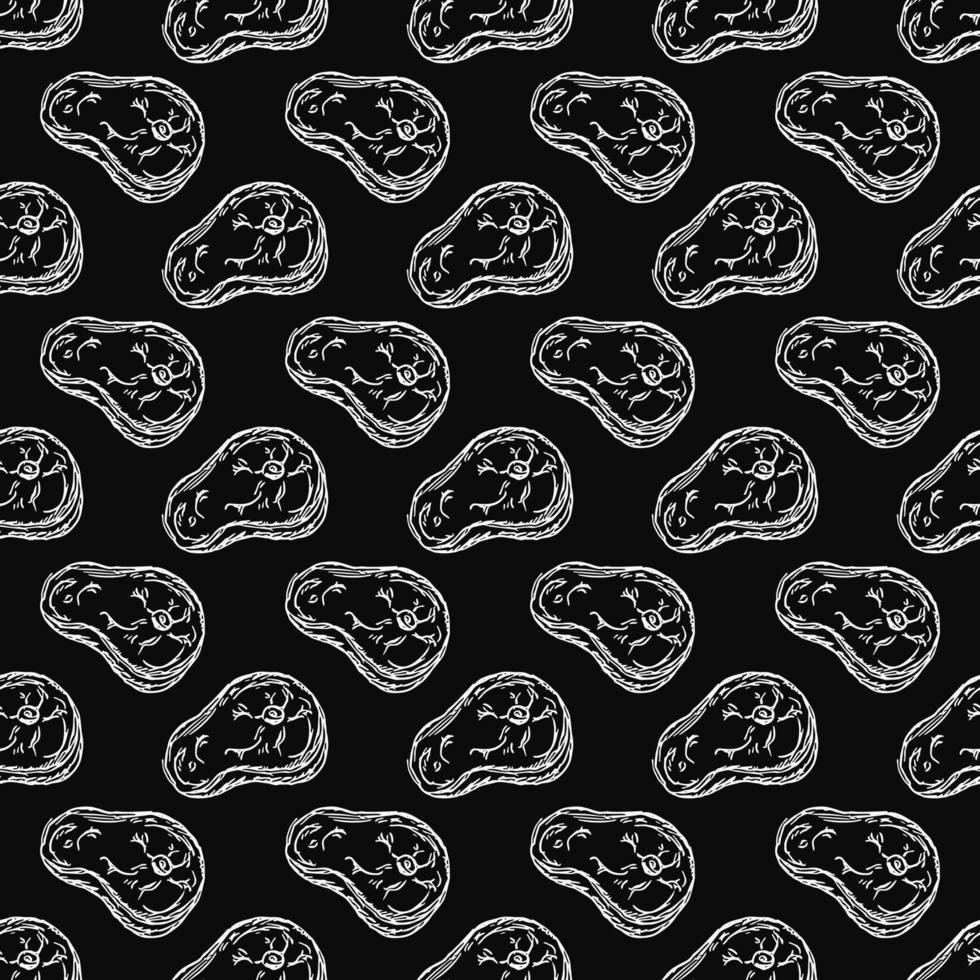 seamless steak pattern vector