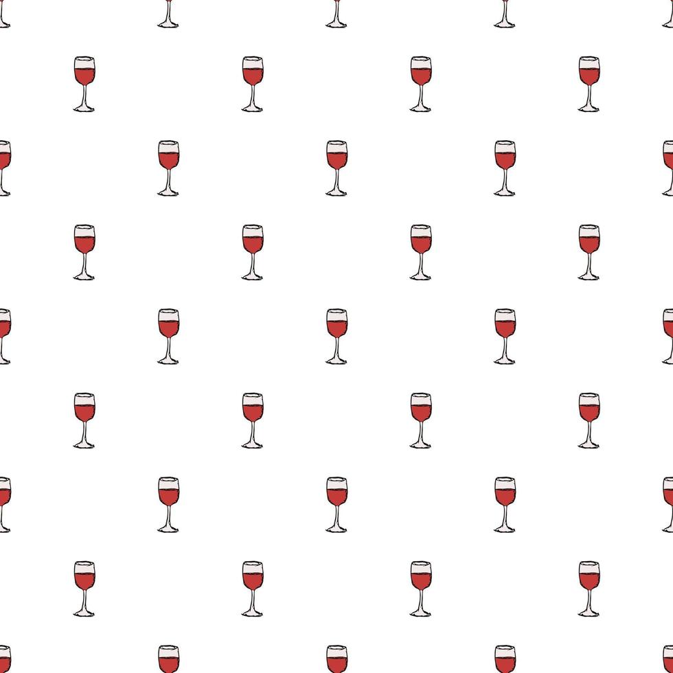 seamless wine pattern. vector doodle illustration with wine icon. pattern with wine