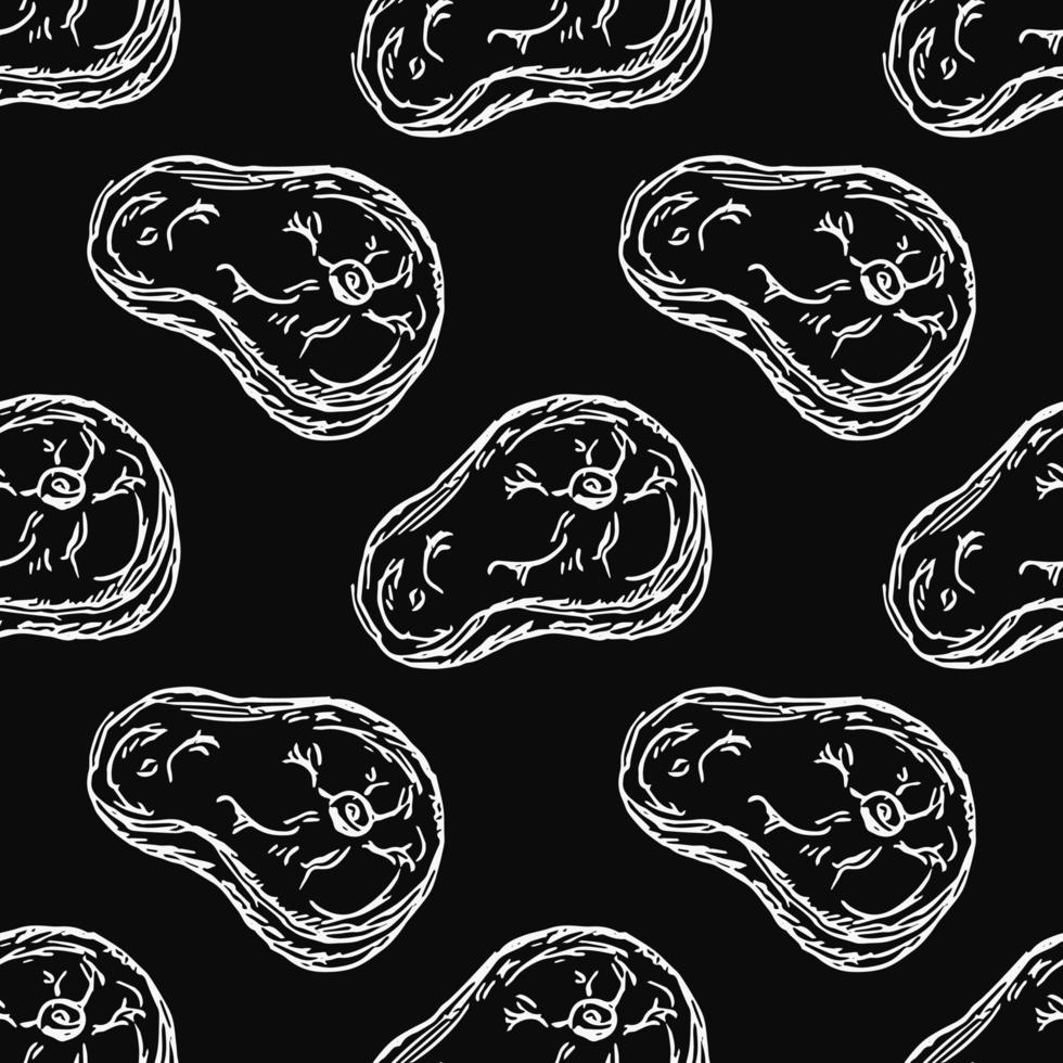 seamless steak pattern vector