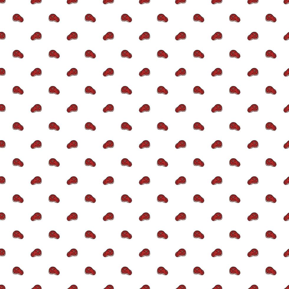seamless steak pattern. vector doodle illustration with steak icon. pattern with meat