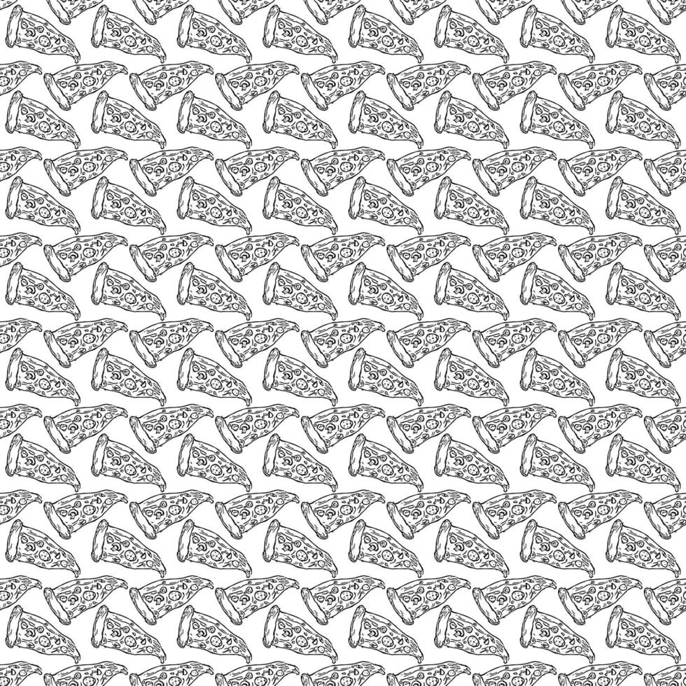 Seamless pizza pattern vector