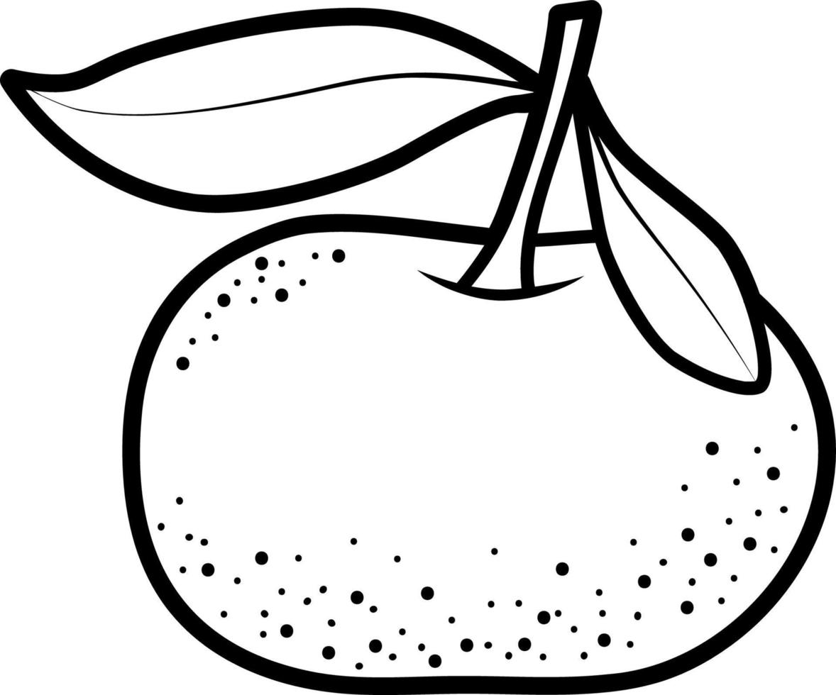 Christmas coloring book or page for kids. Fruit black and white vector illustration