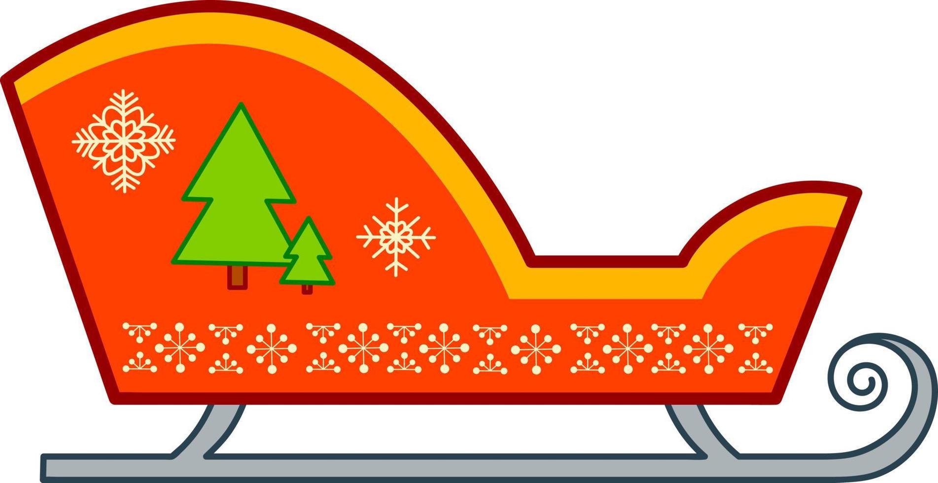 Christmas cartoons clip art. Christmas sled vector illustration