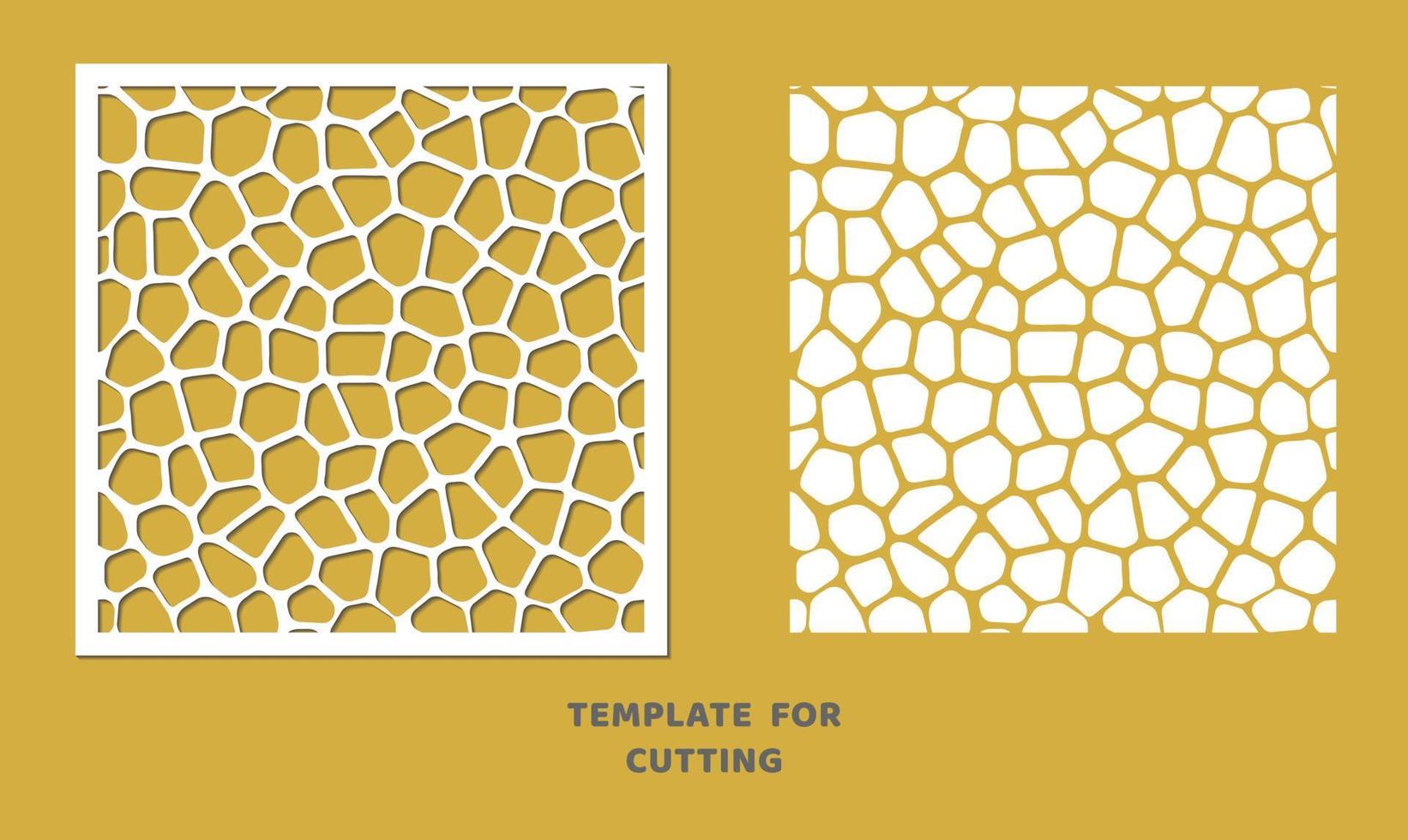 Template for laser cutting, wood carving, paper cut. Square pattern for cutting. Decorative panel vector stencil.