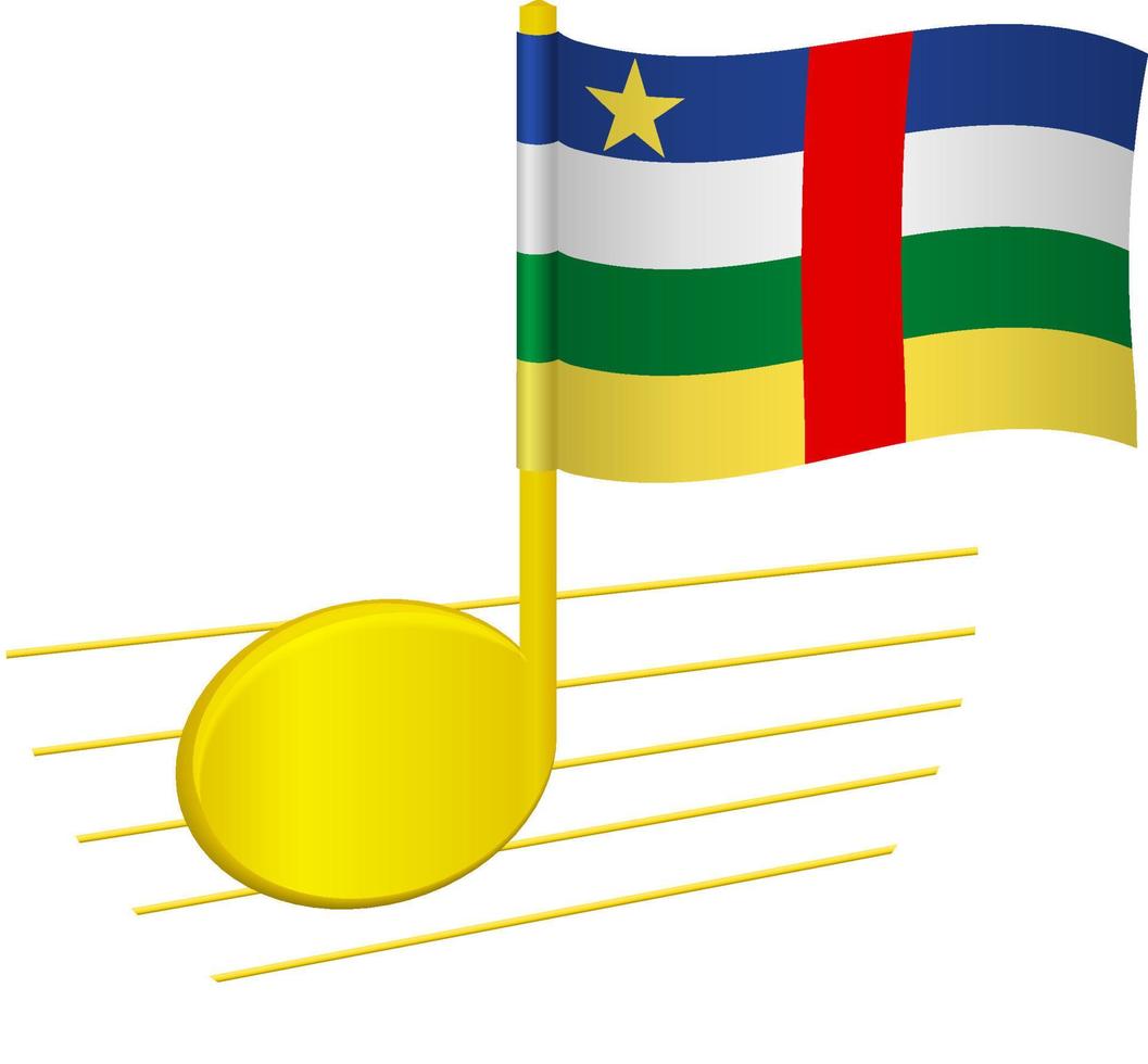 Central African Republic flag and musical note vector