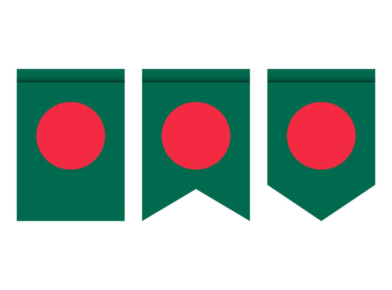 bandera de bangladesh o banderín aislado sobre fondo blanco. icono de la bandera del banderín. vector