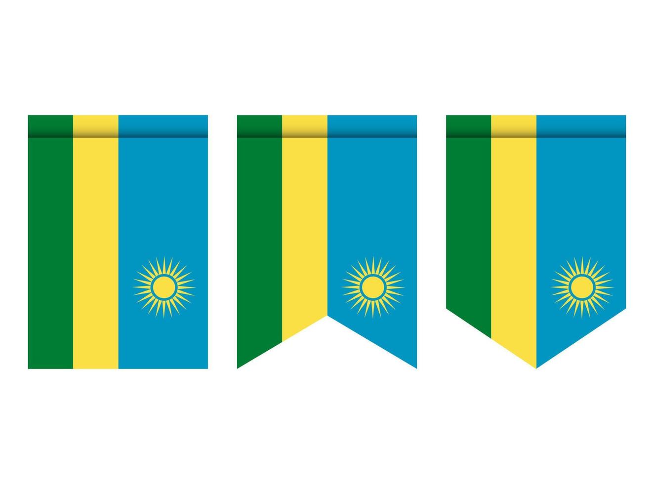 ruanda bandera o banderín aislado sobre fondo blanco. icono de la bandera del banderín. vector