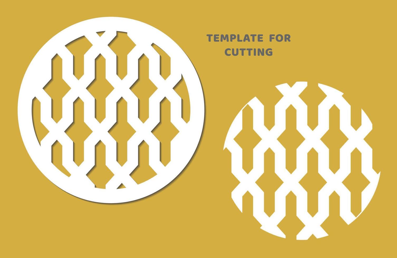 Template for laser cutting, wood carving, paper cut. Circle pattern for cutting. Decorative panel vector stencil.