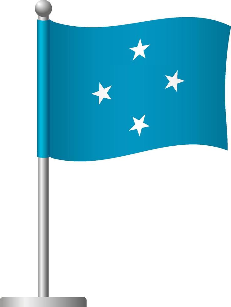 Micronesia flag on pole icon vector