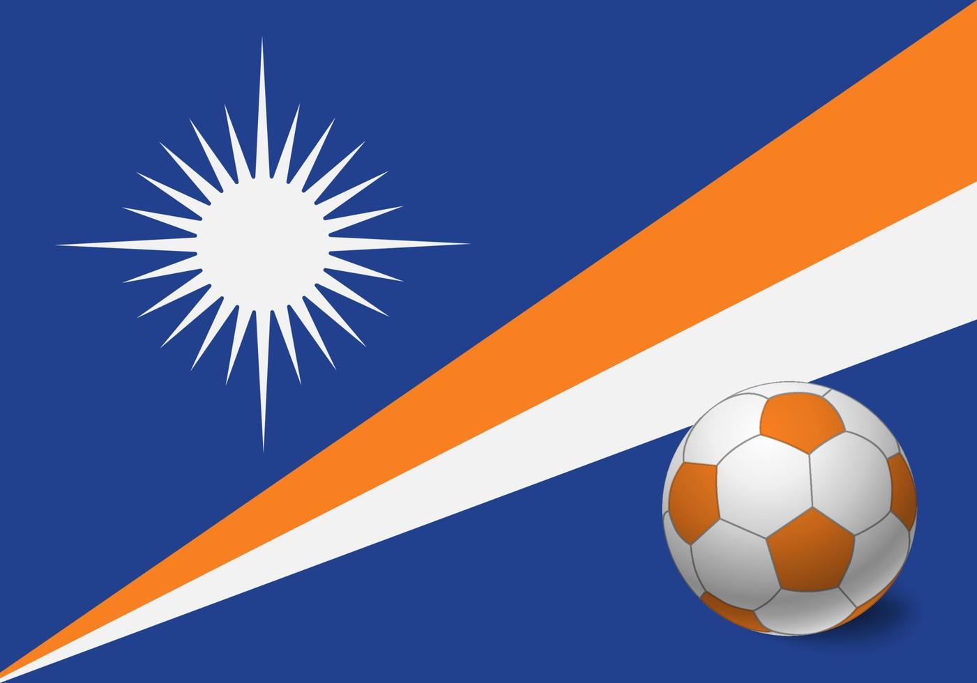 bandera de las islas marshall y balón de fútbol vector