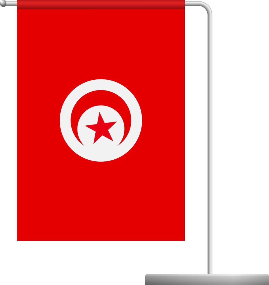 Tunisia flag on pole icon vector