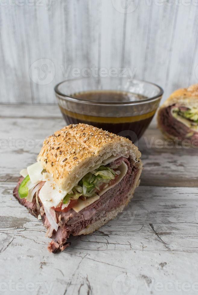 Roast beef sandwich with French Onion Dip beef broth 8725315 Stock