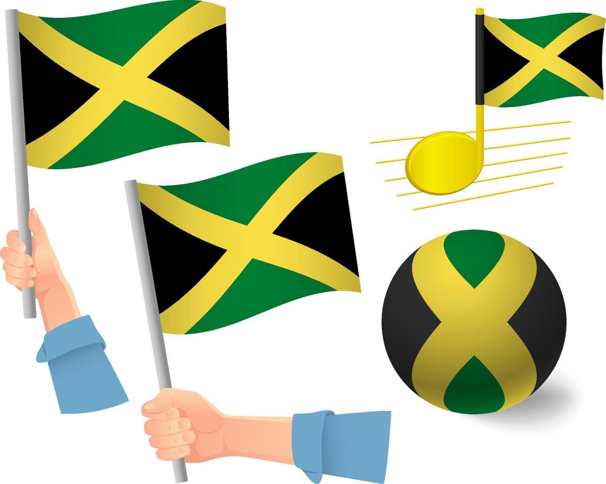 Jamaica flag icon set vector